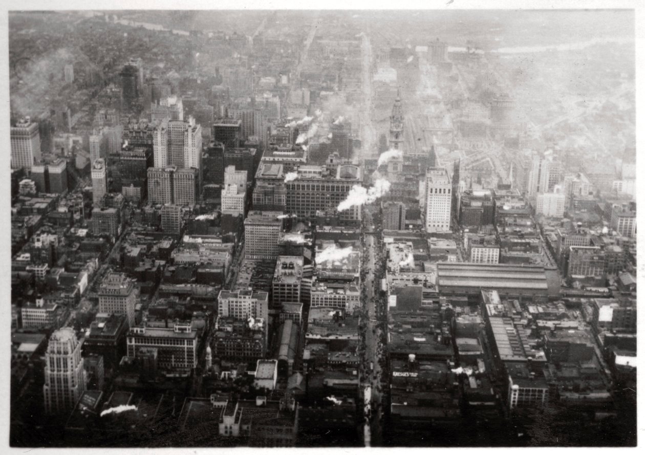 Luftfoto af Philadelphia, Pennsylvania, USA, fra en Zeppelin, 1928 1933 af Unbekannt