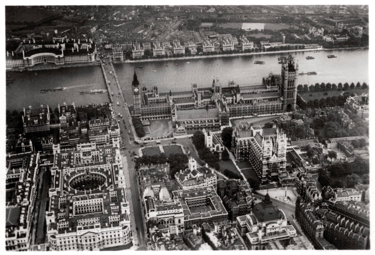 Luftfoto af Westminster, London, fra en Zeppelin, 1931 1933 af Unbekannt