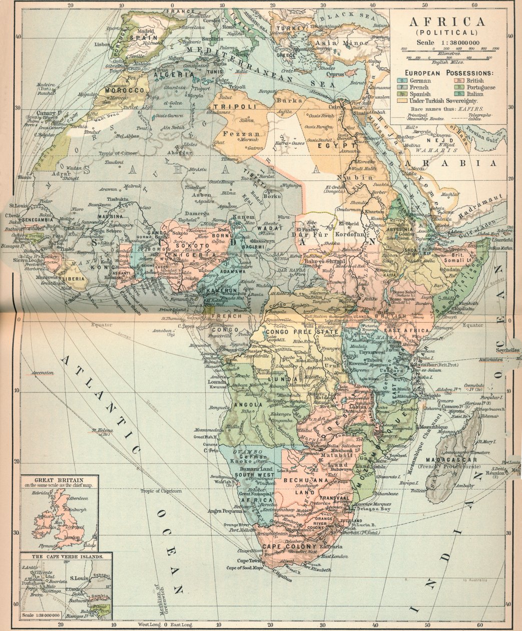 Africa Political, c1902, 1903 af Unbekannt
