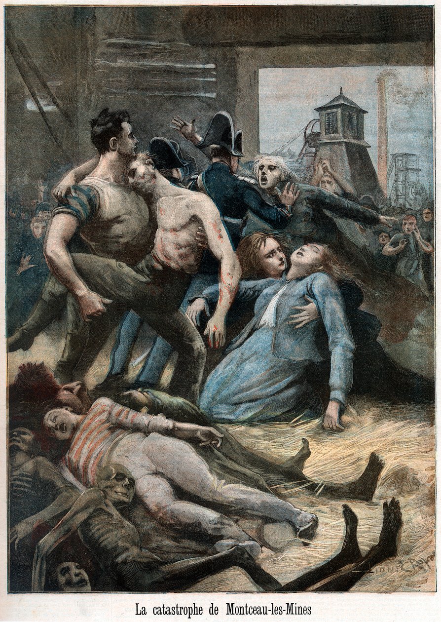 Efterfølgerne af en mineulykke, Montceau-les-Mines, Frankrig, 1895 af Unbekannt
