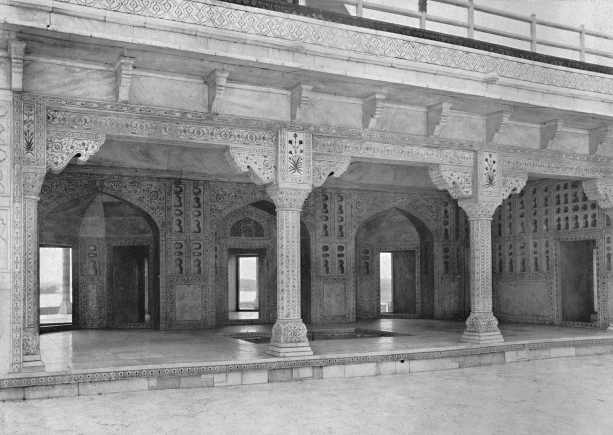Agra. Et værelse i Jasmintårnet, c1910. af Unbekannt