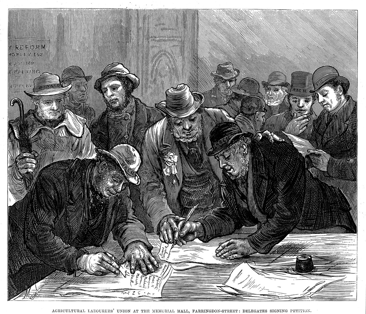 Agricultural Labourers Union møde i Farringdon Street, London, 1877 af Unbekannt
