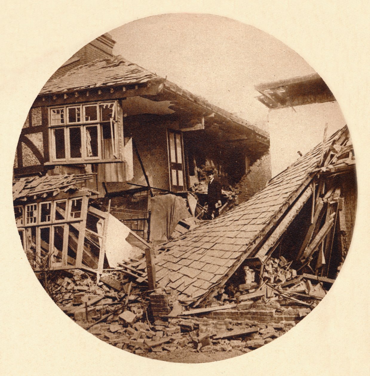 Luftangrebsskade i Croydon, 1915 1935 af Unbekannt