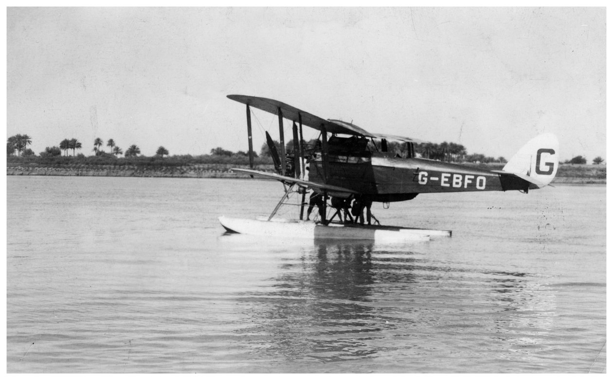 Alan Cobhams De Havilland DH50 lander på Tigris, Irak, 1926 af Unbekannt