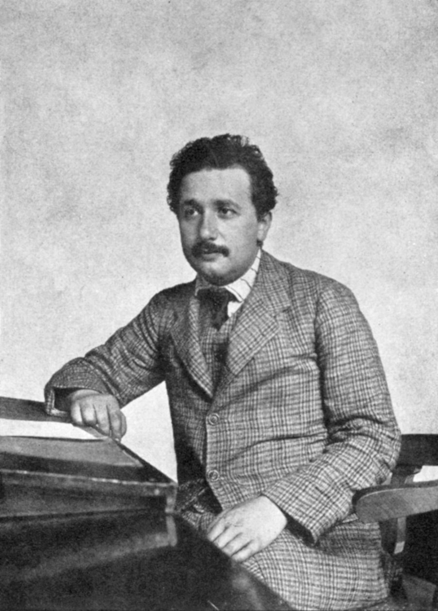 Albert Einstein 1879-1955, tysk-schweizisk matematiker og teoretisk fysiker, 1905 af Unbekannt