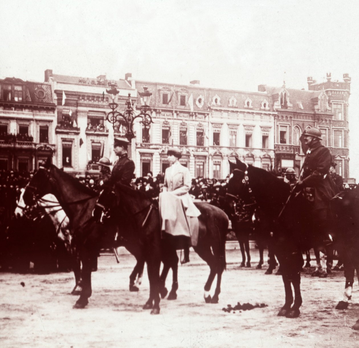 Albert I og Elisabeth af Bayern i Liége, Belgien, c1914-c1918 af Unbekannt