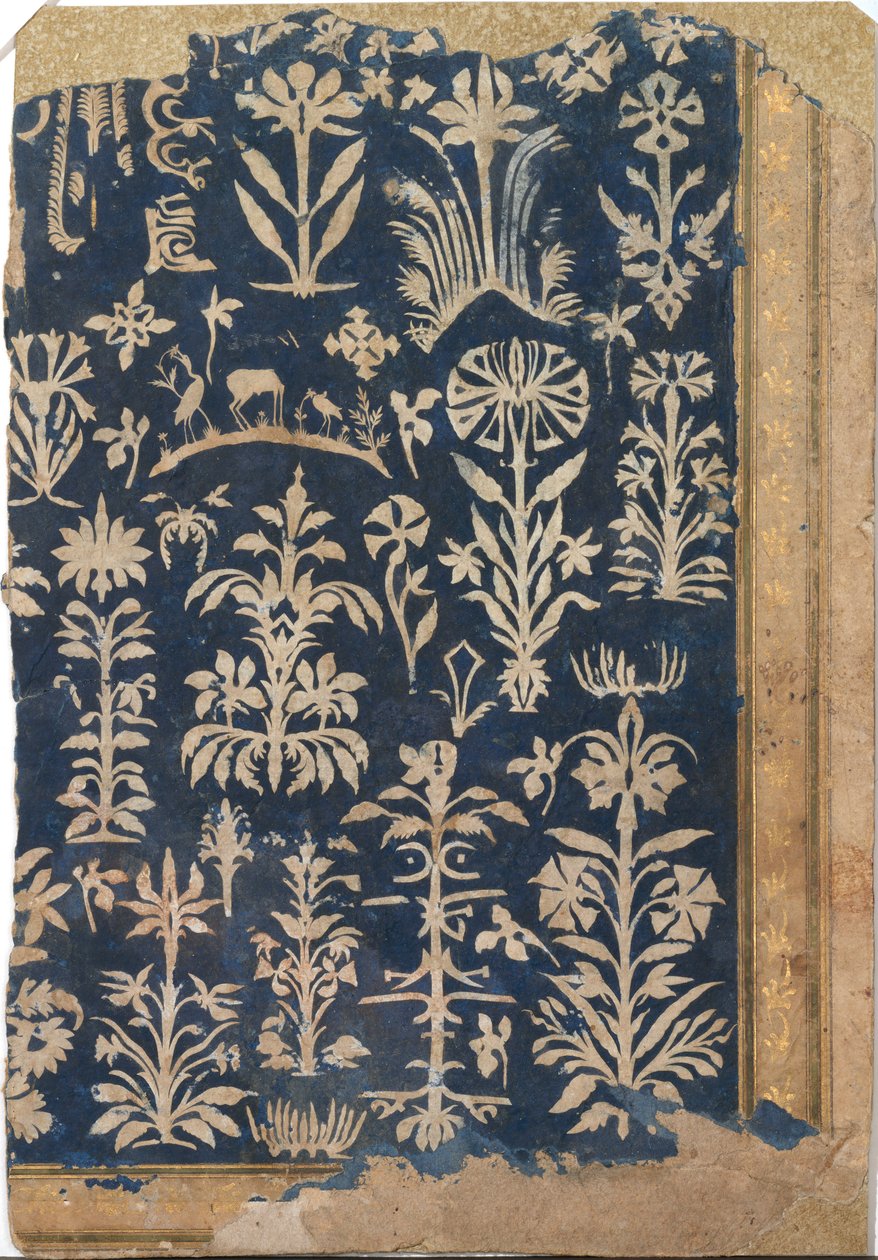 Albumside med udskæring af papir, ca. 1625-50. af Unbekannt