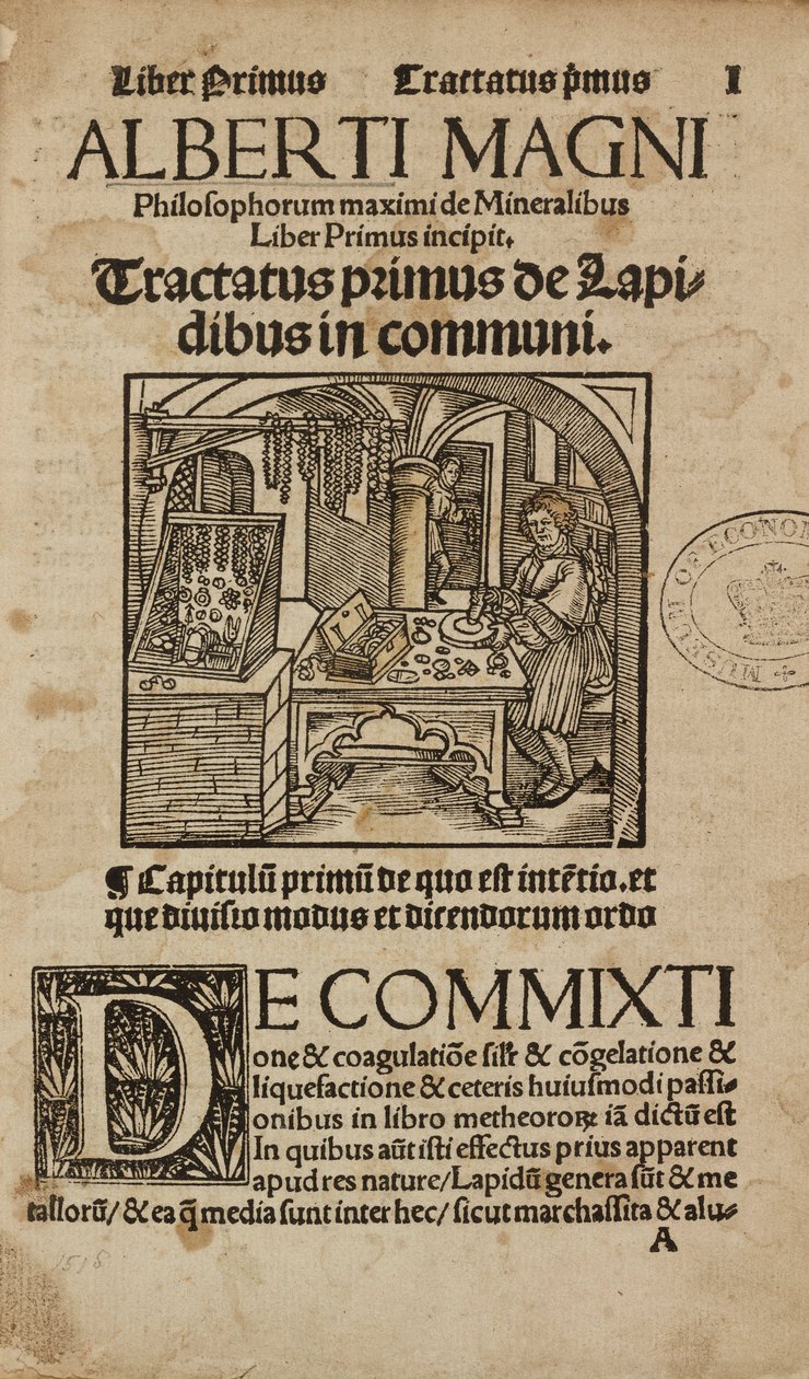 Alchemy & Early Chemistry Titelside til et middelalderligt tysk værk om mineralogi og alkymi af Unbekannt
