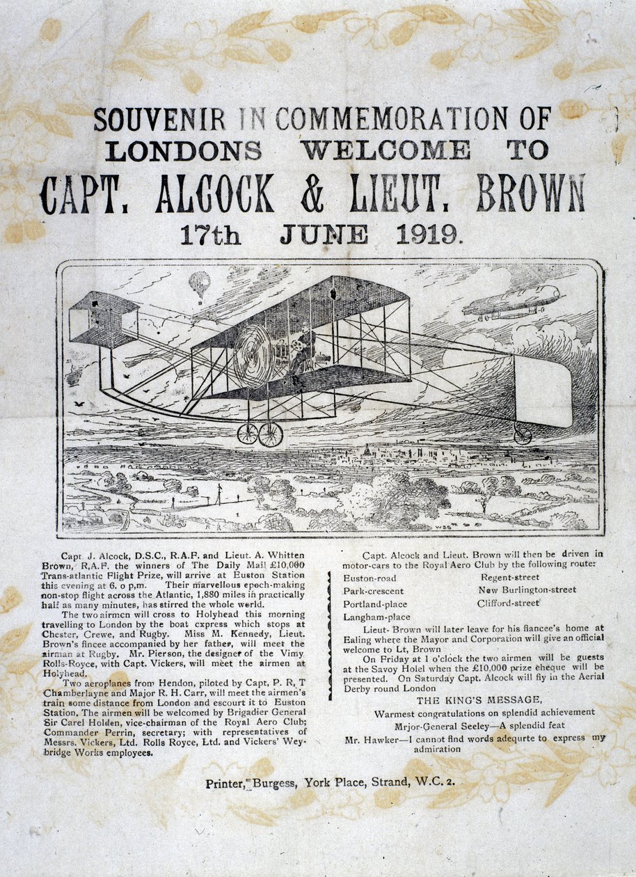 Alcock og Browns banebrydende transatlantiske flyvning af Unbekannt