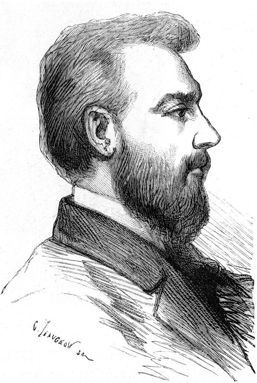 Alexander Graham Bell, skotskfødt amerikansk opfinder, c1880 af Unbekannt