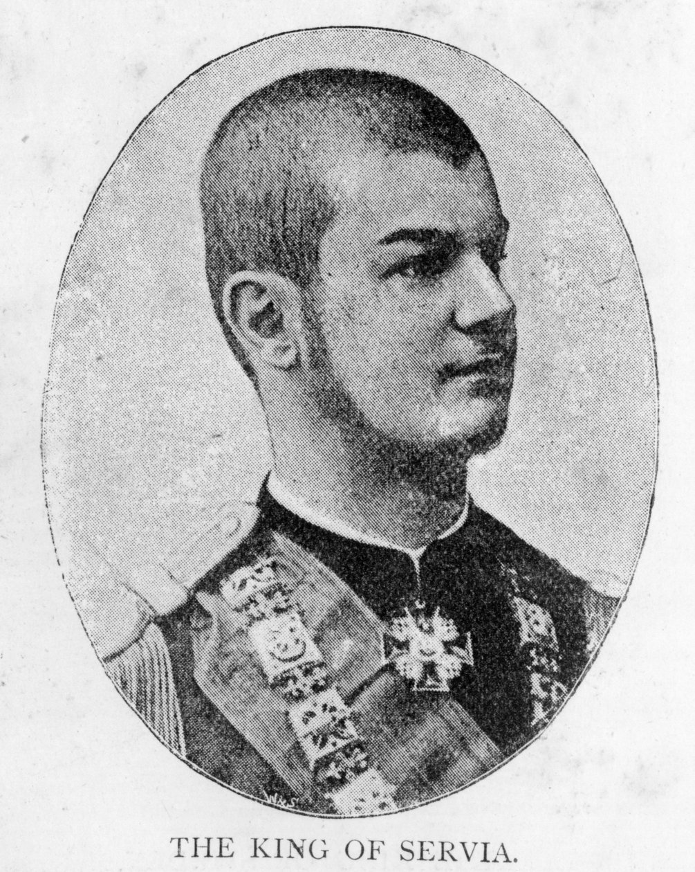 Alexander I, konge af Serbien (litho) af Unbekannt