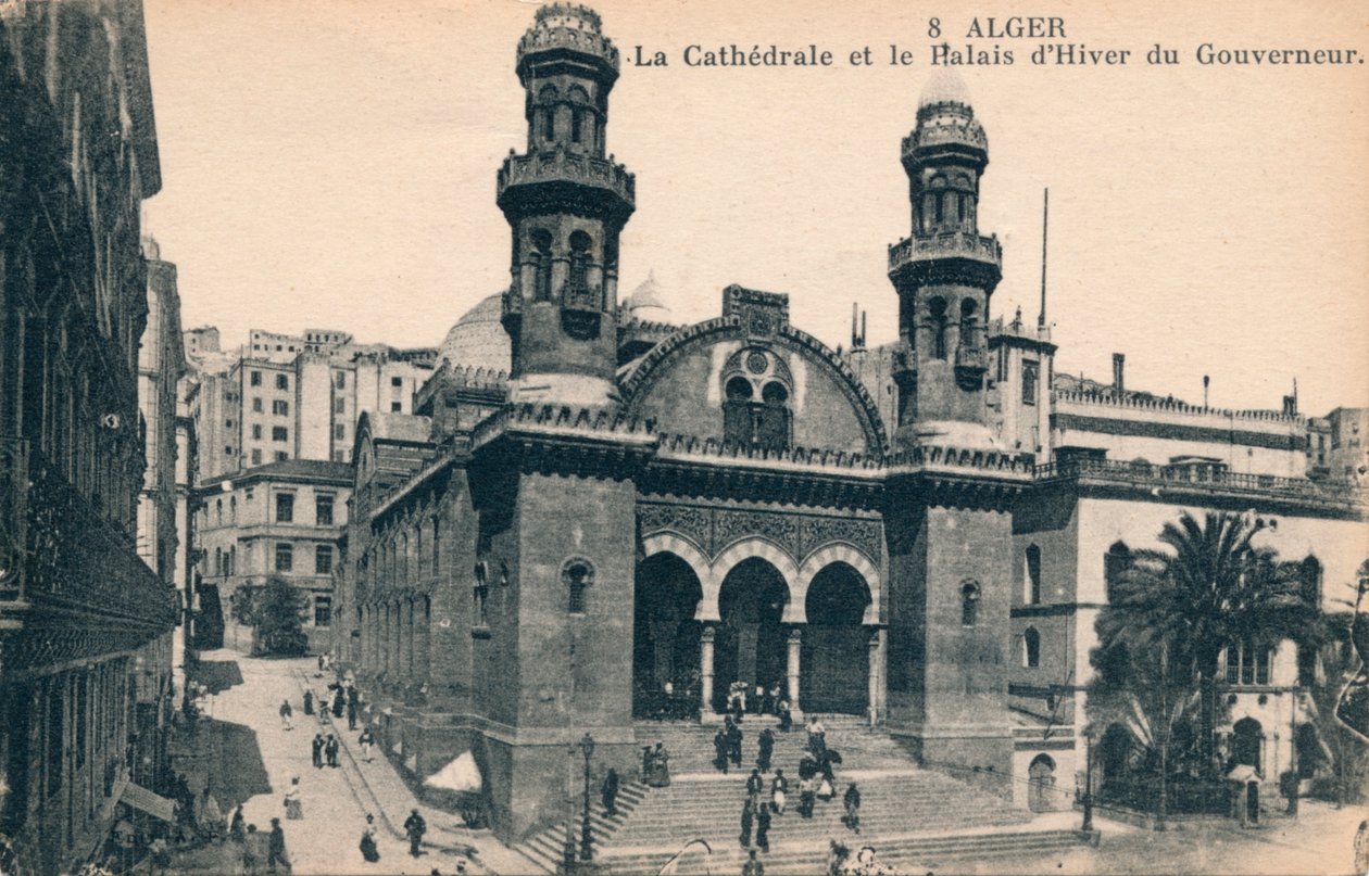 Algier - Katedralen og guvernørens vinterpalads, c1900 af Unbekannt