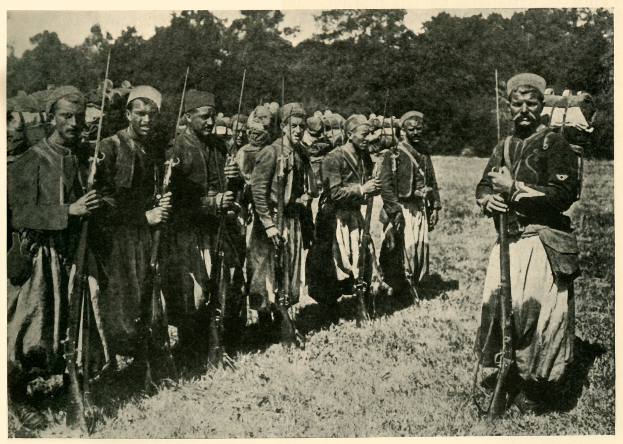 Algeriske tirailleurs kendt som Turcos, Første Verdenskrig, 1915, c1920. af Unbekannt