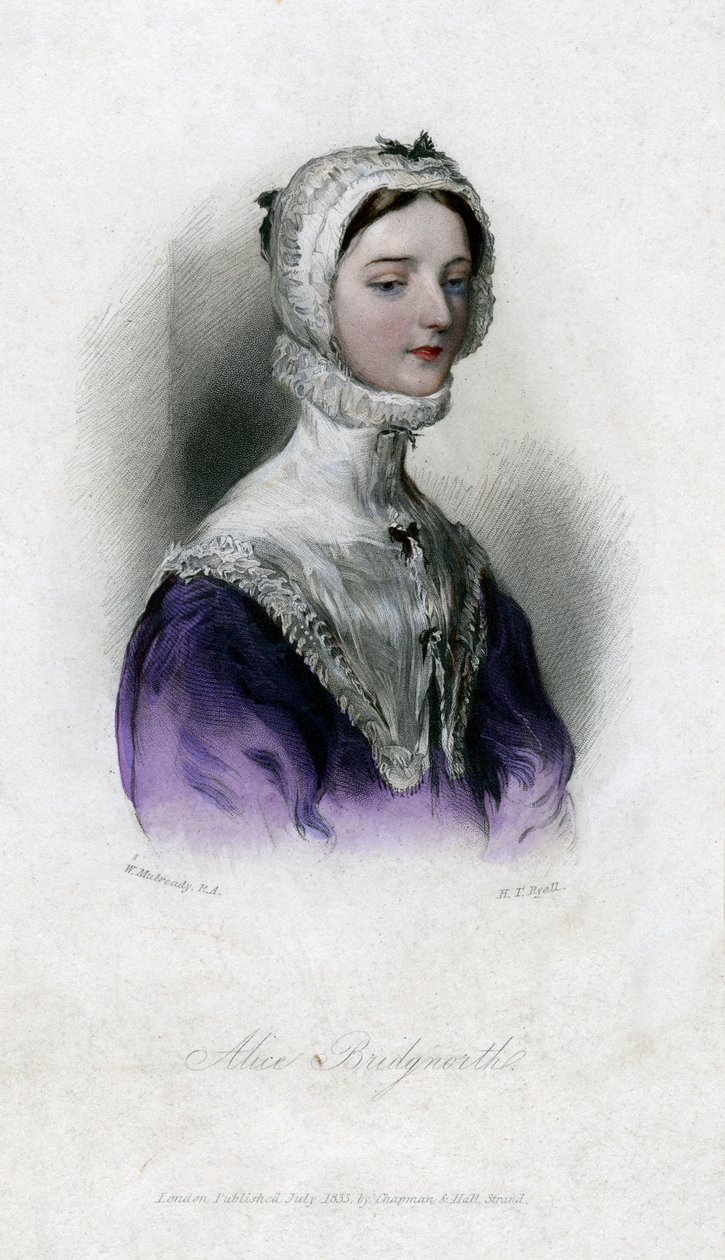 Alice Bridgenorth, en karakter i Walter Scotts roman Peveril of the Peak, 1833 af Unbekannt