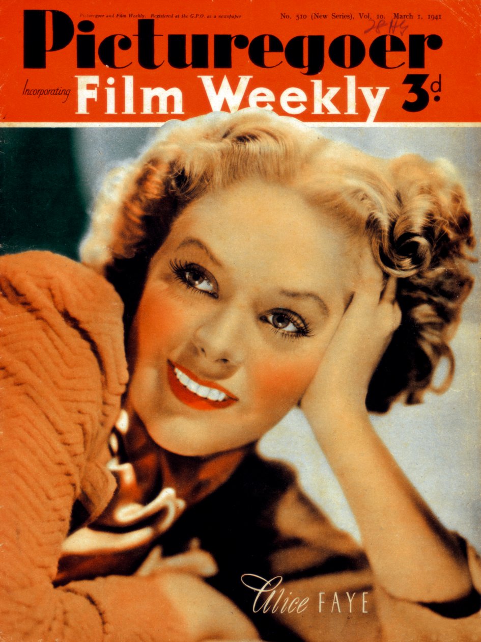 Alice Faye 1915-1998, amerikansk skuespillerinde, 1941 af Unbekannt