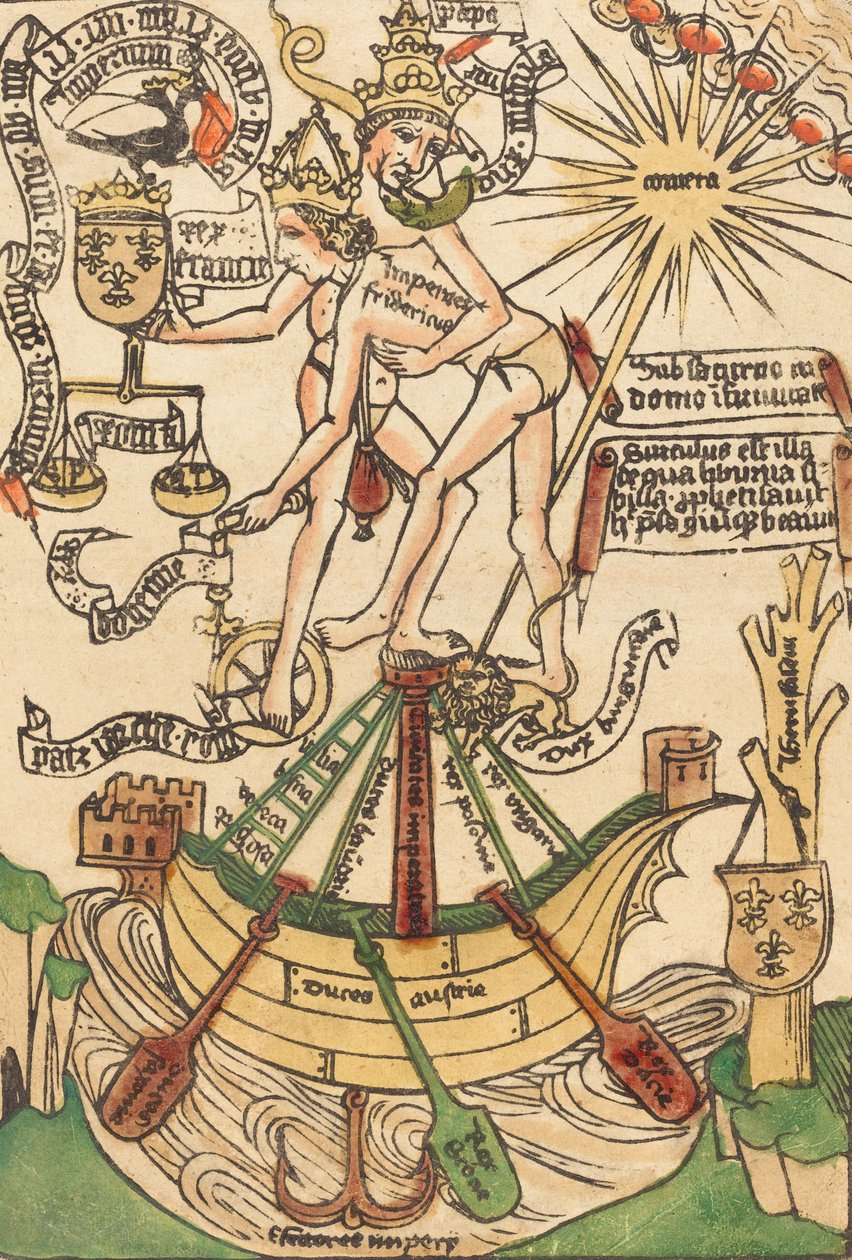 Allegori af mødet mellem pave Paul II og kejser Frederik III, ca. 1470. af Unbekannt