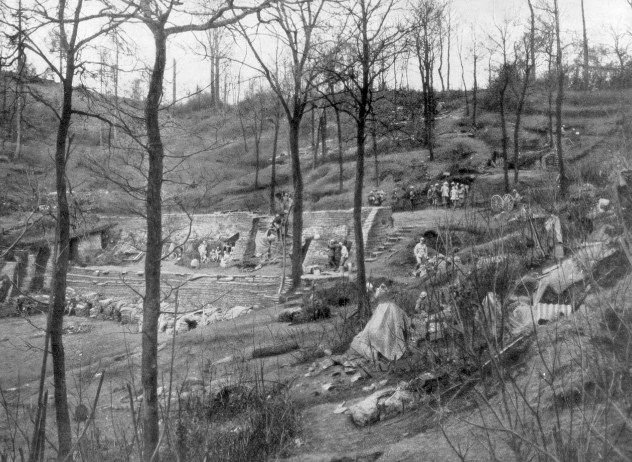 Allierede kommandopost på Mount Kemmel nær Ypres, Belgien, 23. april 1918 af Unbekannt