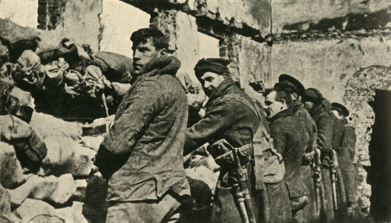 Allierede soldater i Flandern, Første Verdenskrig, 1915, c1920. af Unbekannt
