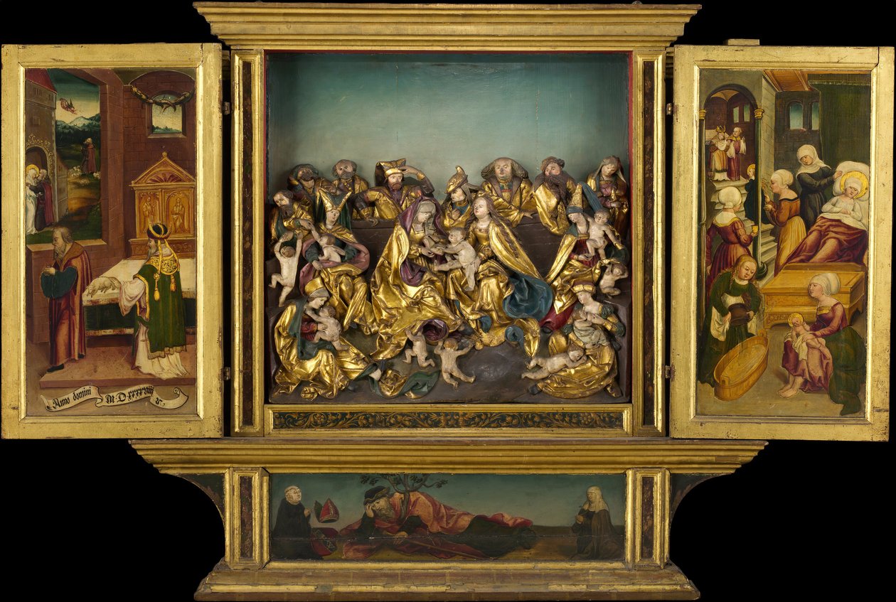 Altertavle med scener fra Jomfruens liv, tysk, 1548. af Unbekannt