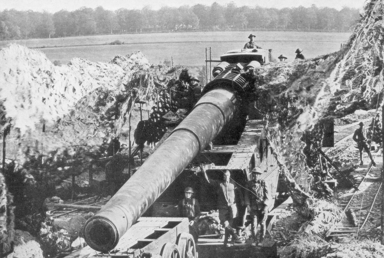 Amerikansk 14 tommer jernbanekanon, Meuse-Argonne Offensive, Frankrig, 1918 af Unbekannt
