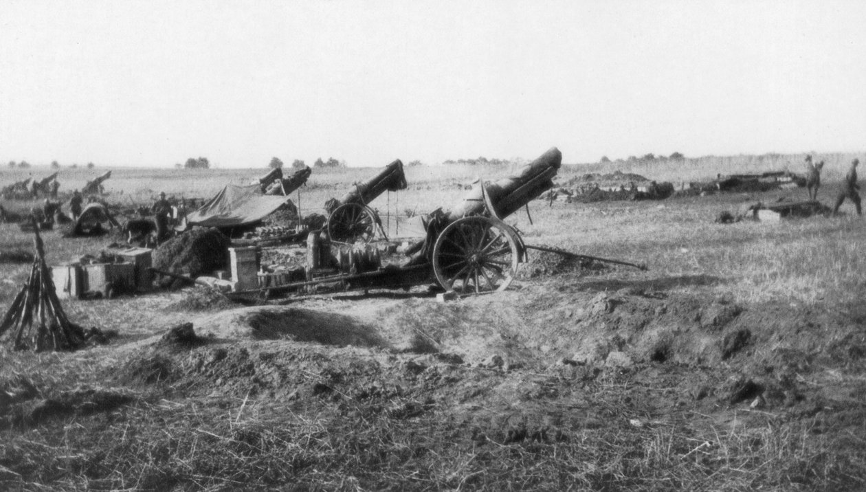 Amerikansk 155. artilleribatteri, syd for Soissons, Frankrig, 18. juli 1918 af Unbekannt