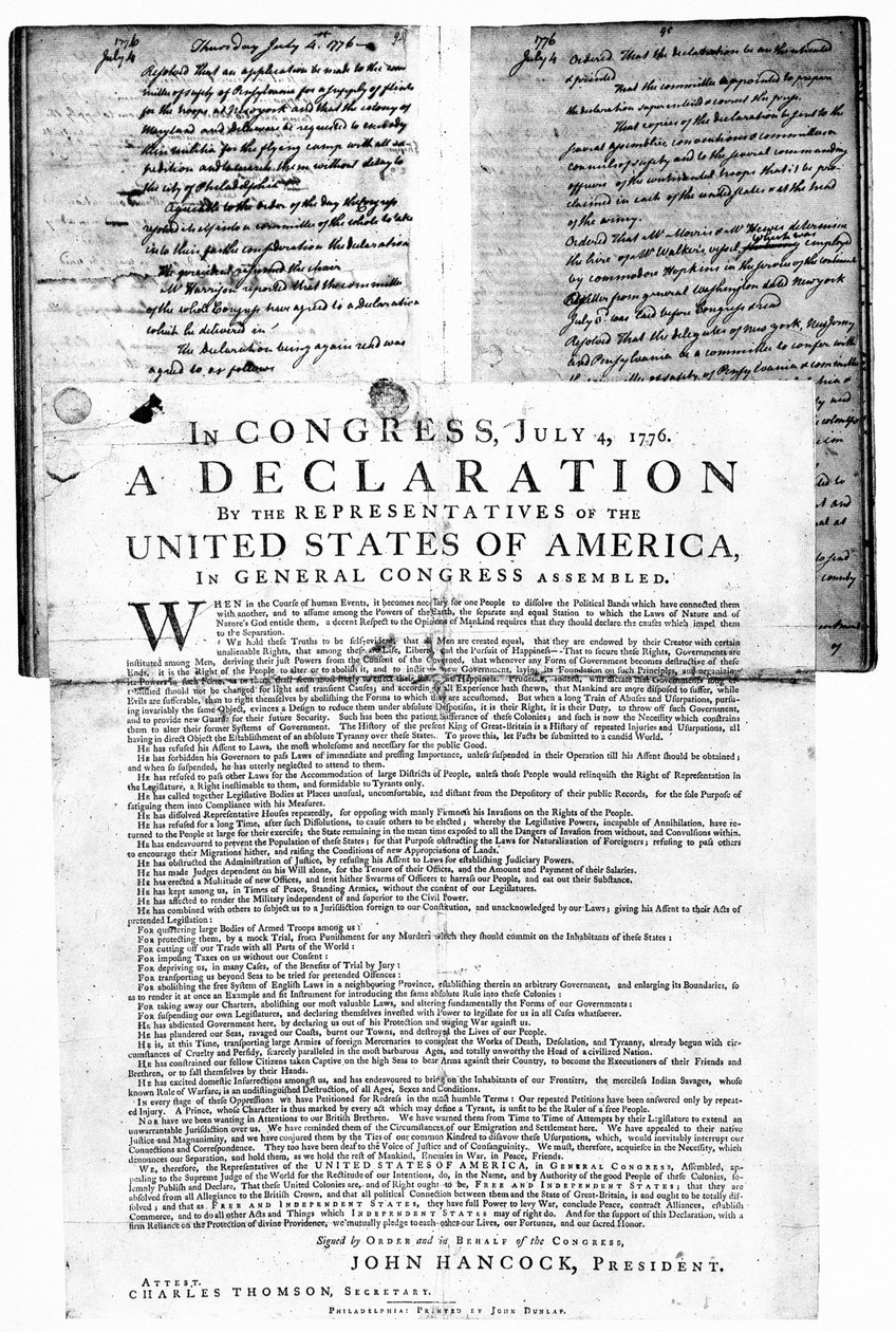 Amerikansk uafhængighedserklæring, 4. juli 1776 af Unbekannt