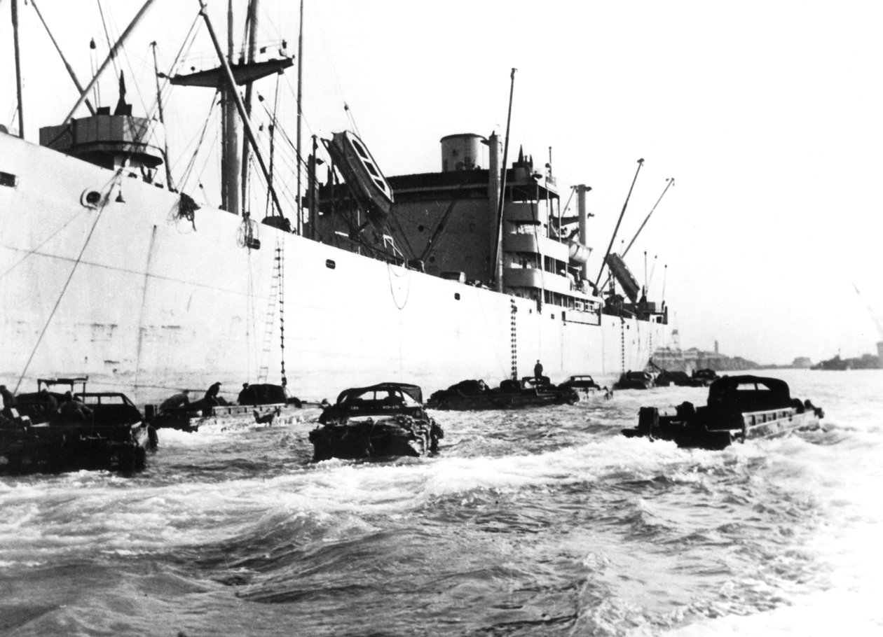 Amerikanske amfibiekøretøjer, Le Havre, Frankrig, 1944 af Unbekannt