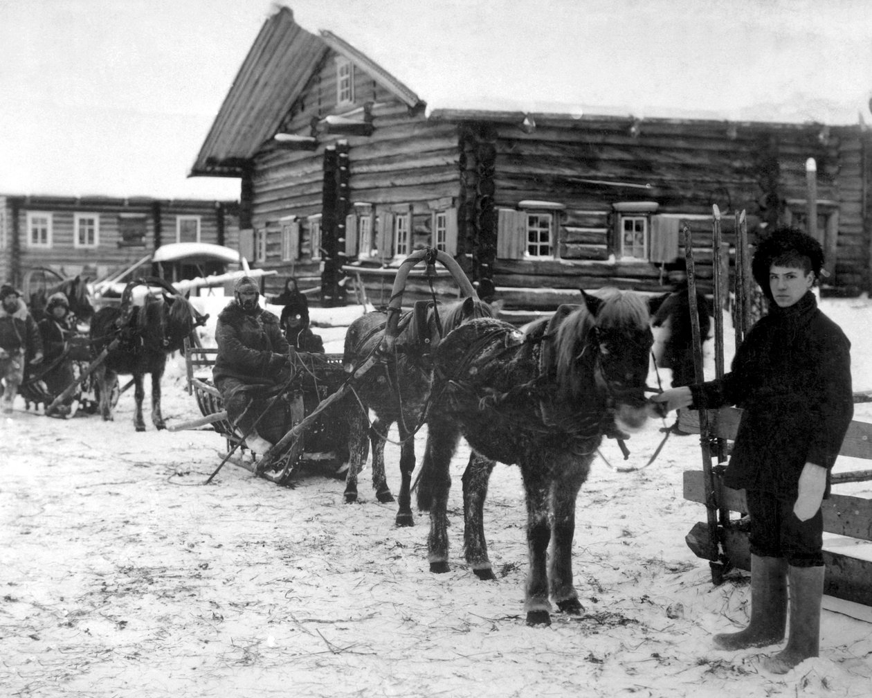 Amerikansk infanteri nær Arkhangel, Rusland, december 1918.. af Unbekannt