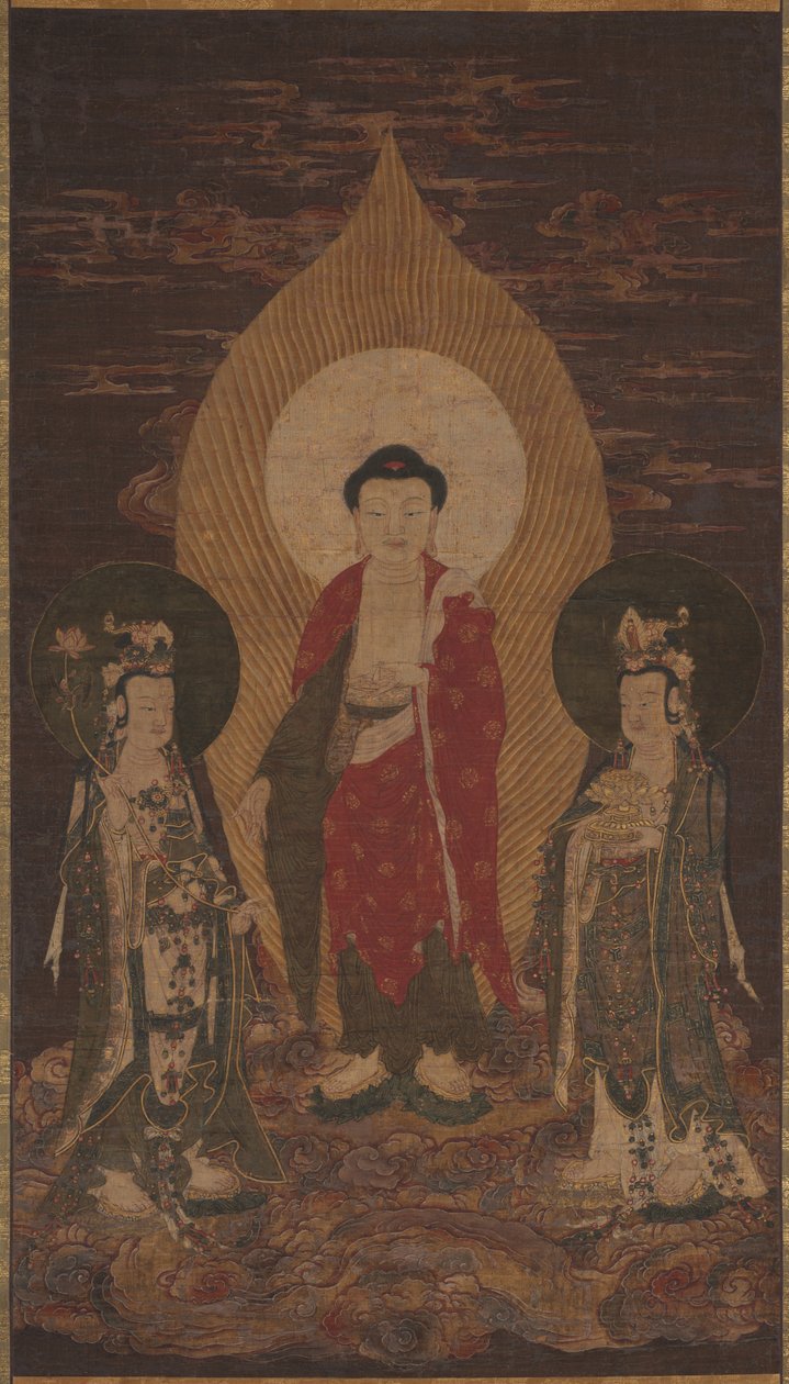 Amitabha-triaden, muligvis 1400-tallet. af Unbekannt