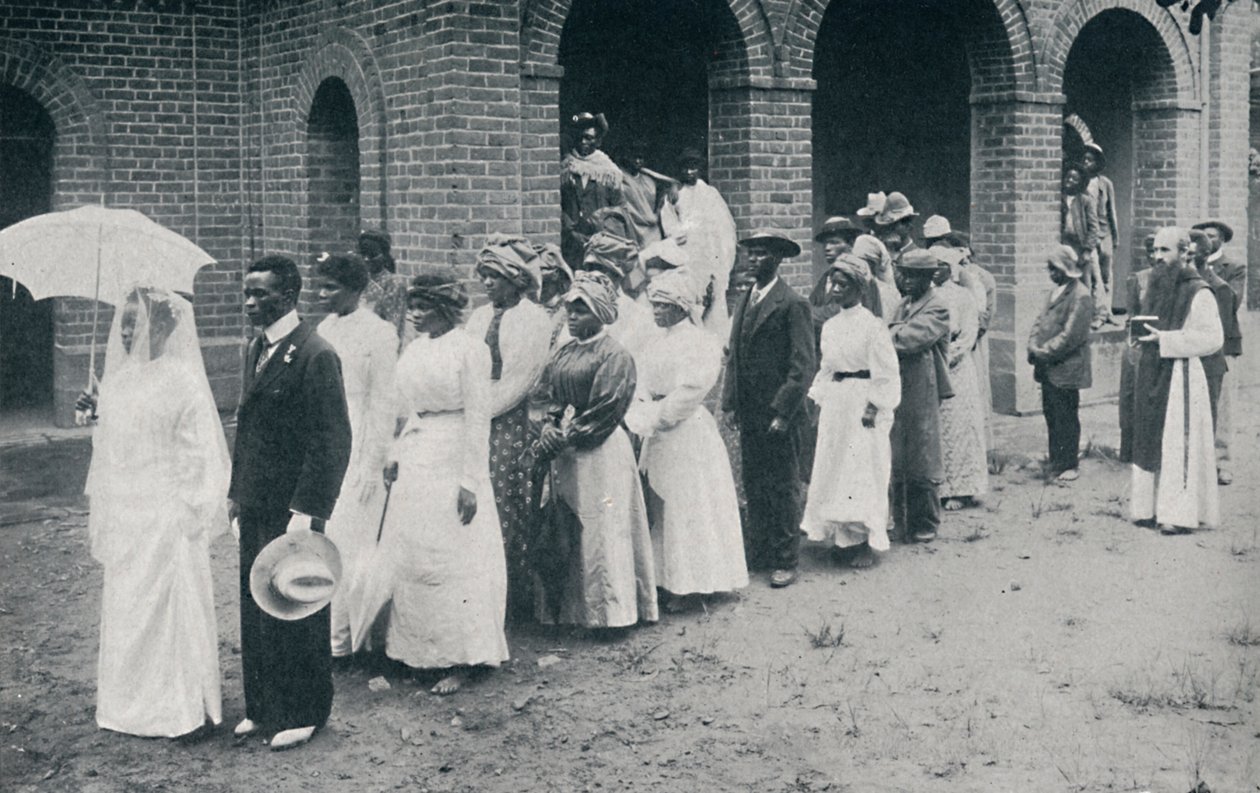 En afrikansk kristen bryllupsoptog, 1912 af Unbekannt