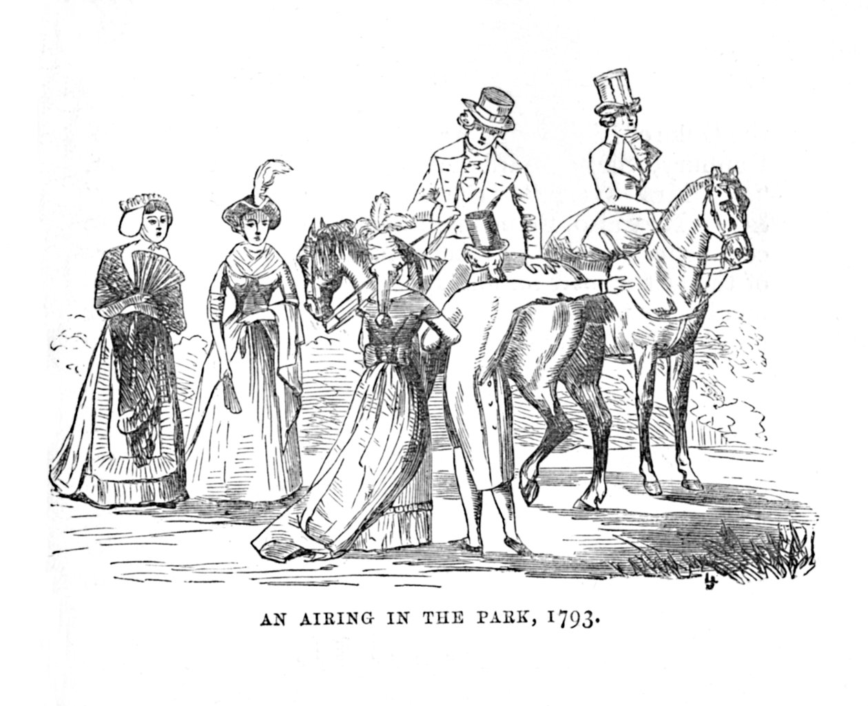 En luftning i parken, 1793, c1870 af Unbekannt
