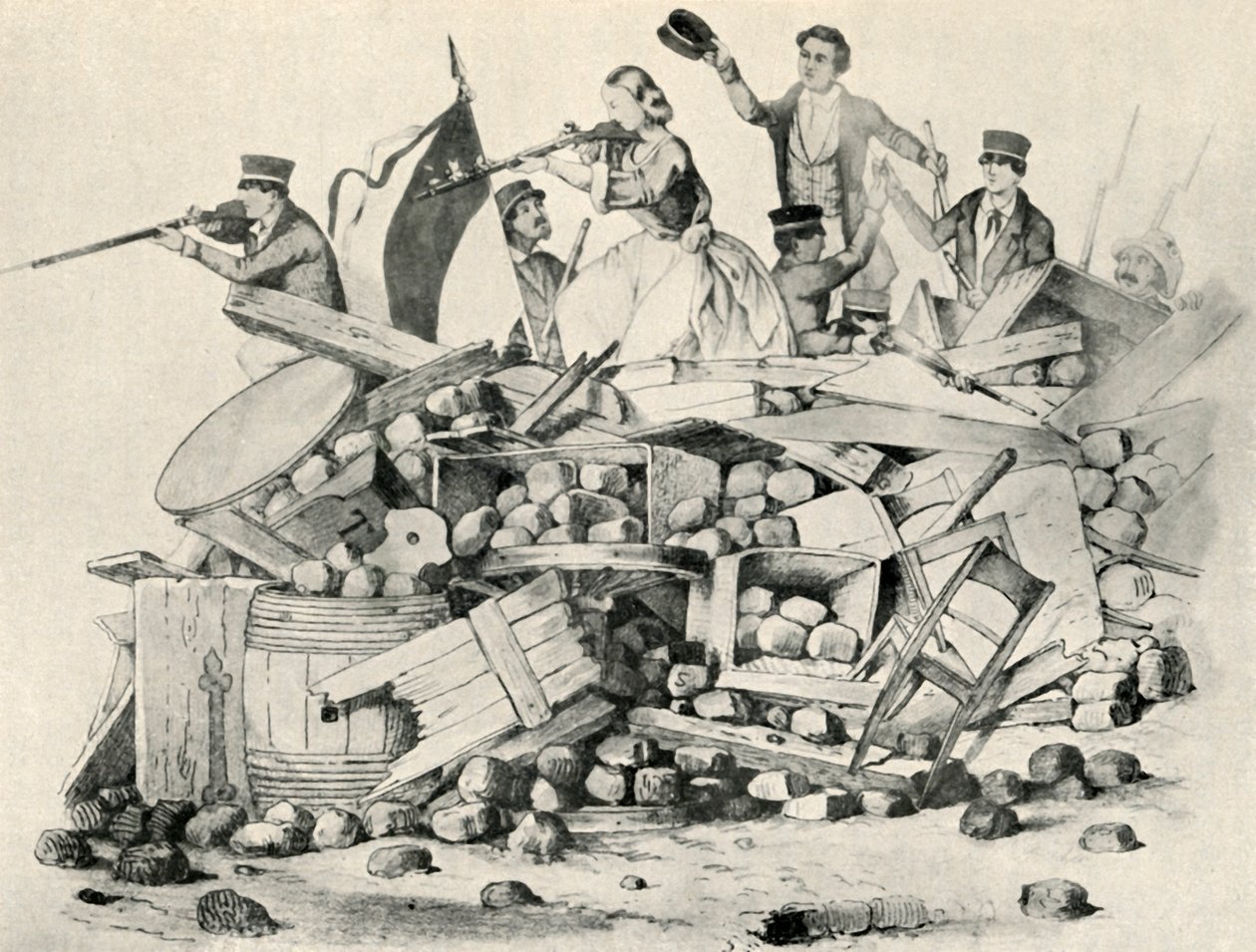 An Amazon on the Barricades, 1800-tallet, 1947. af Unbekannt