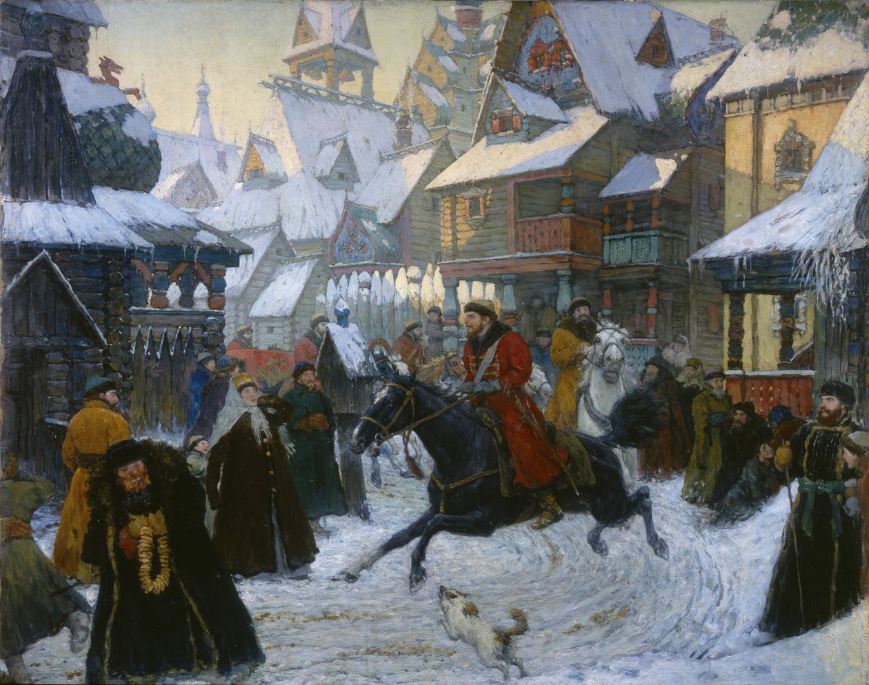 En gammel russisk by. Rytterne, 1910