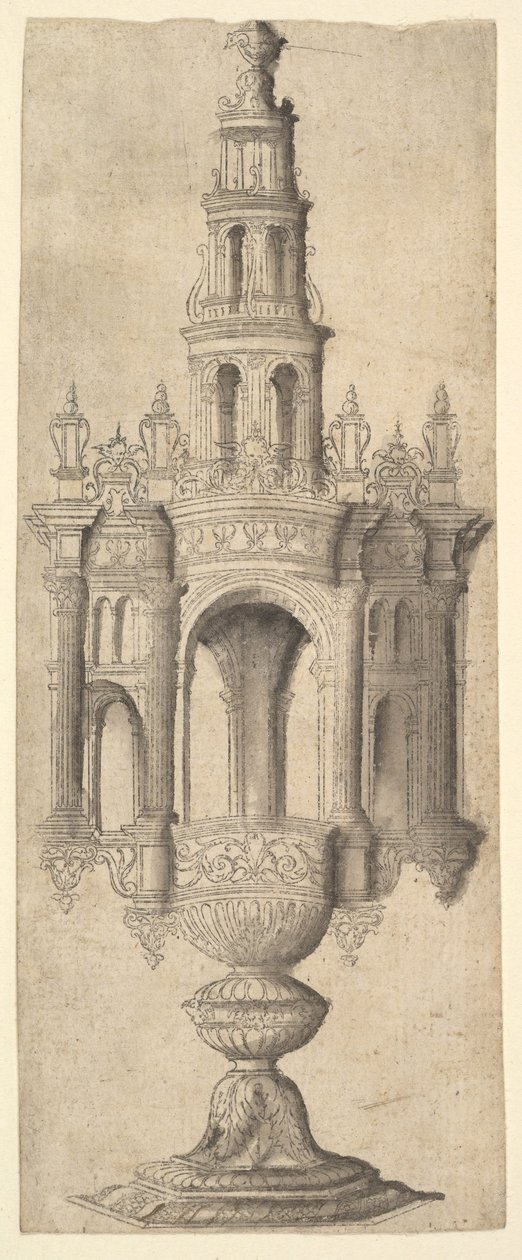 En arkitektonisk monstrans, ca. 1530-40. af Unbekannt