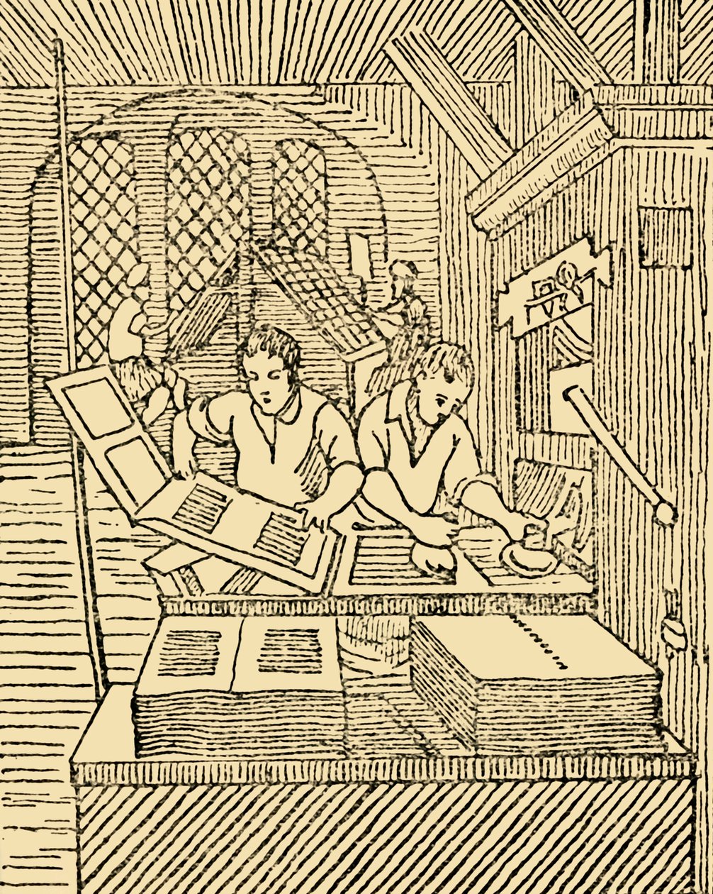 An Early Printers Office, c1930. af Unbekannt