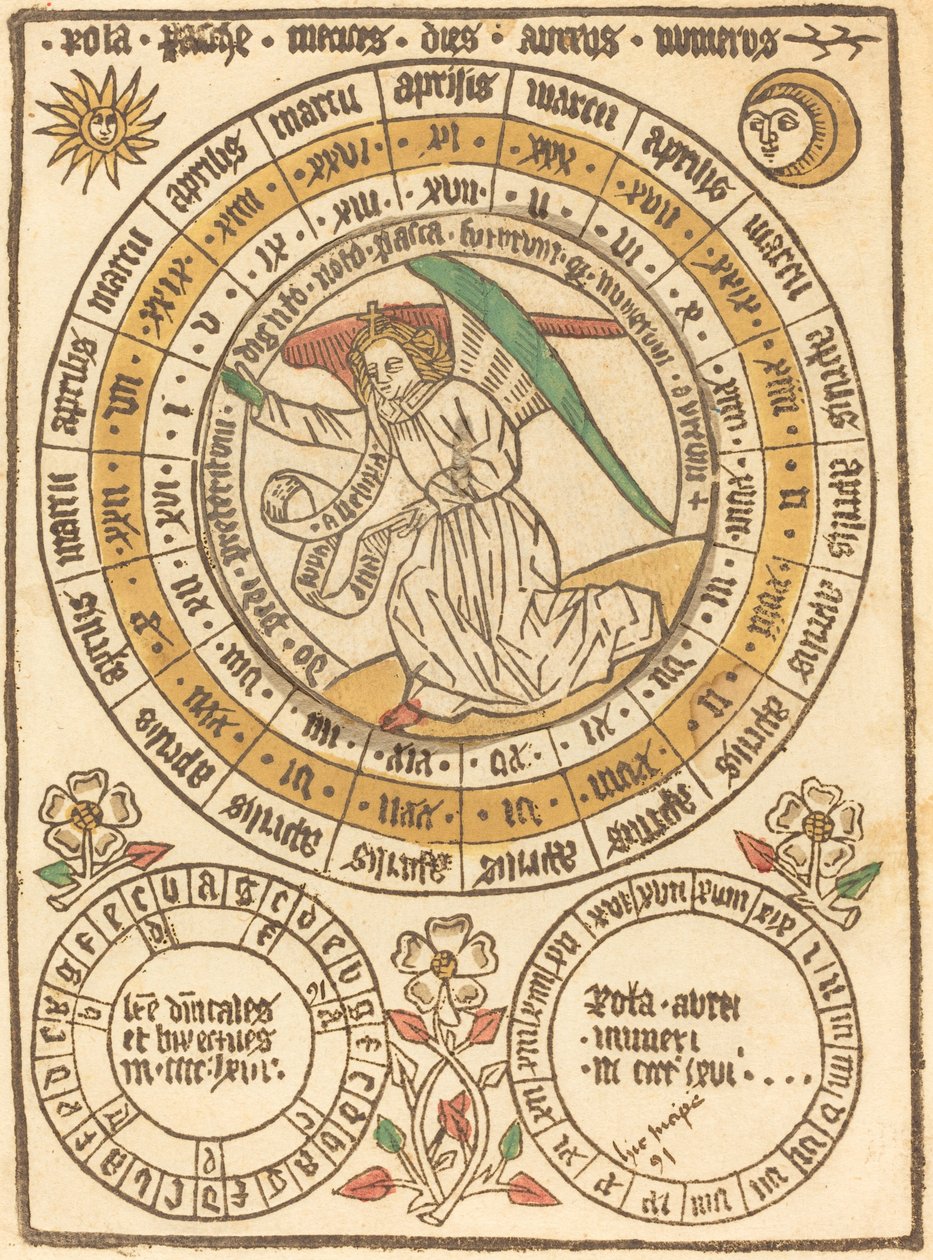 En påskekalender, der begynder med året 1466, 1466. af Unbekannt