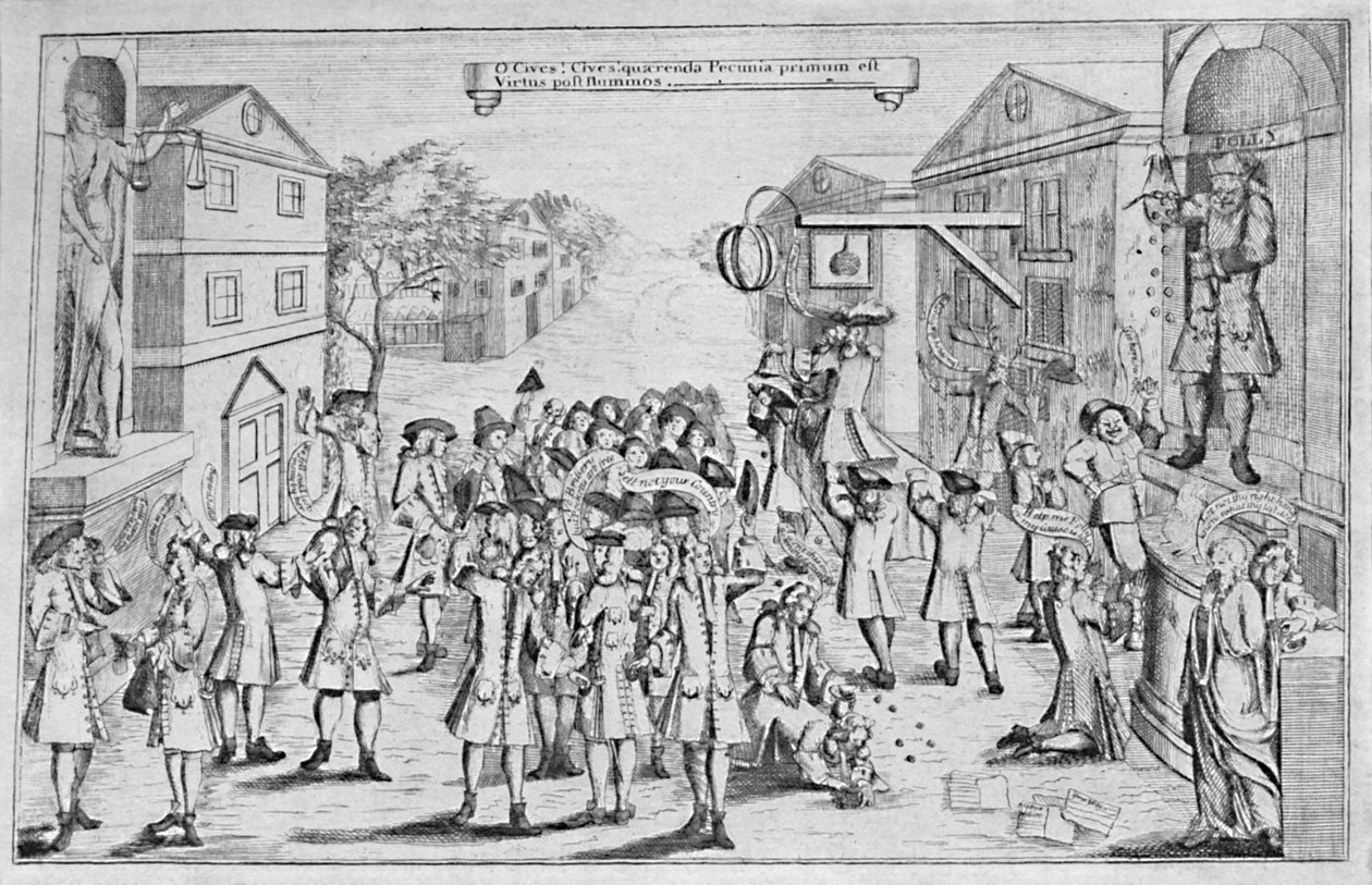 Et valg vundet ved bestikkelse, 1727, 1904 af Unbekannt