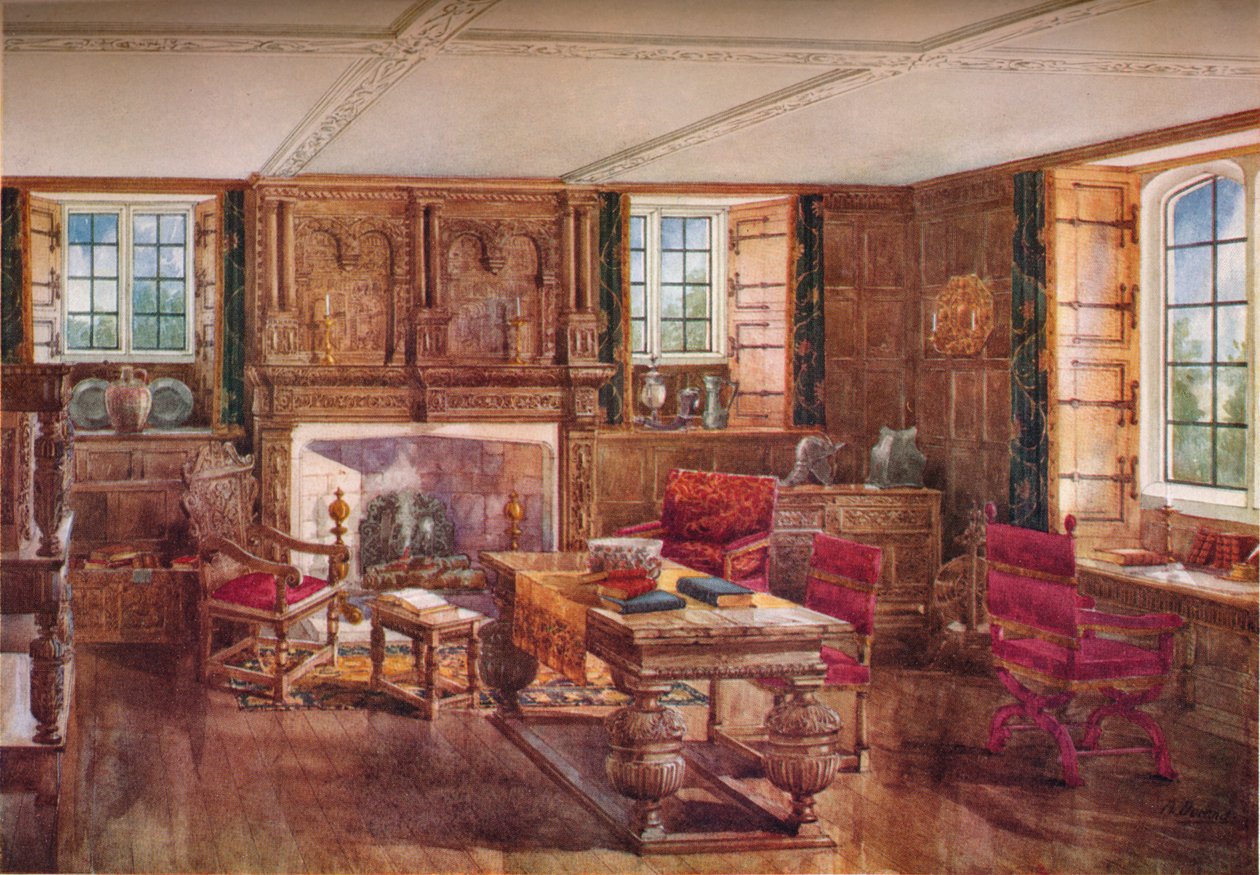 An Elizabethan Living Room, c1800-tallet, 1923 af Unbekannt