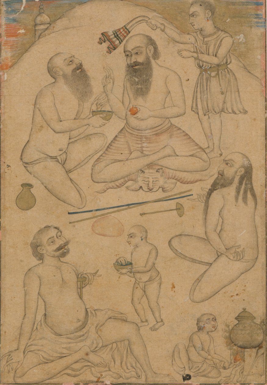 En lejr for yogier, ca. 1660. af Unbekannt