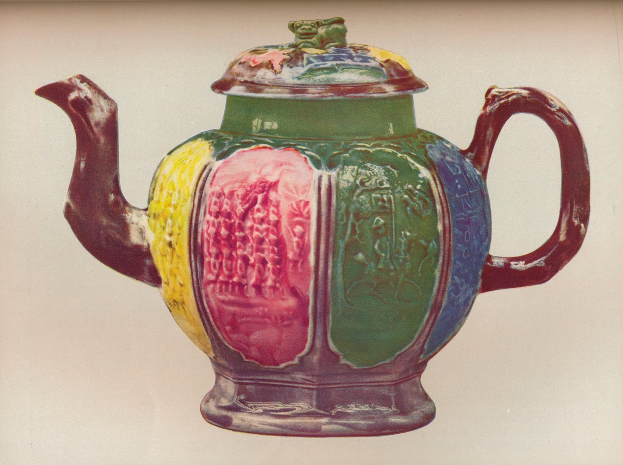 En ottekantet tekande med saltglasur, c1770 af Unbekannt