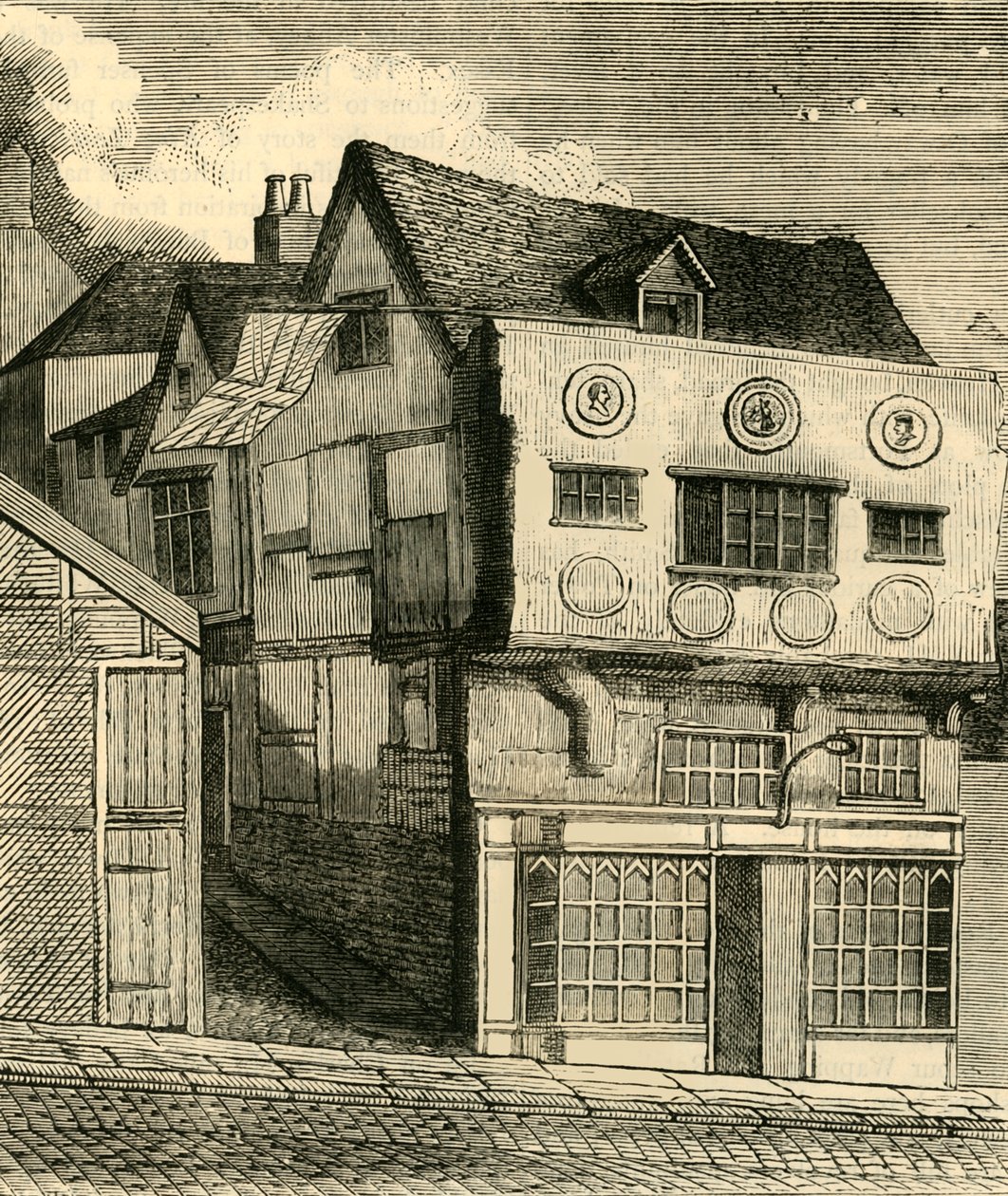 Et gammelt hus på Little Tower Hill, c1792, c1872. af Unbekannt