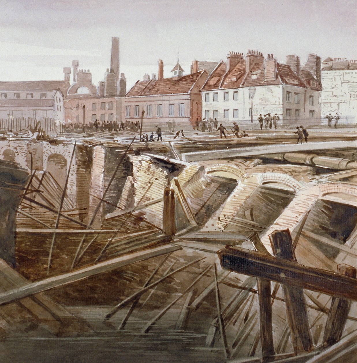 En ulykke nær Coppice Row, Farringdon Street, City of London, 1862 af Unbekannt
