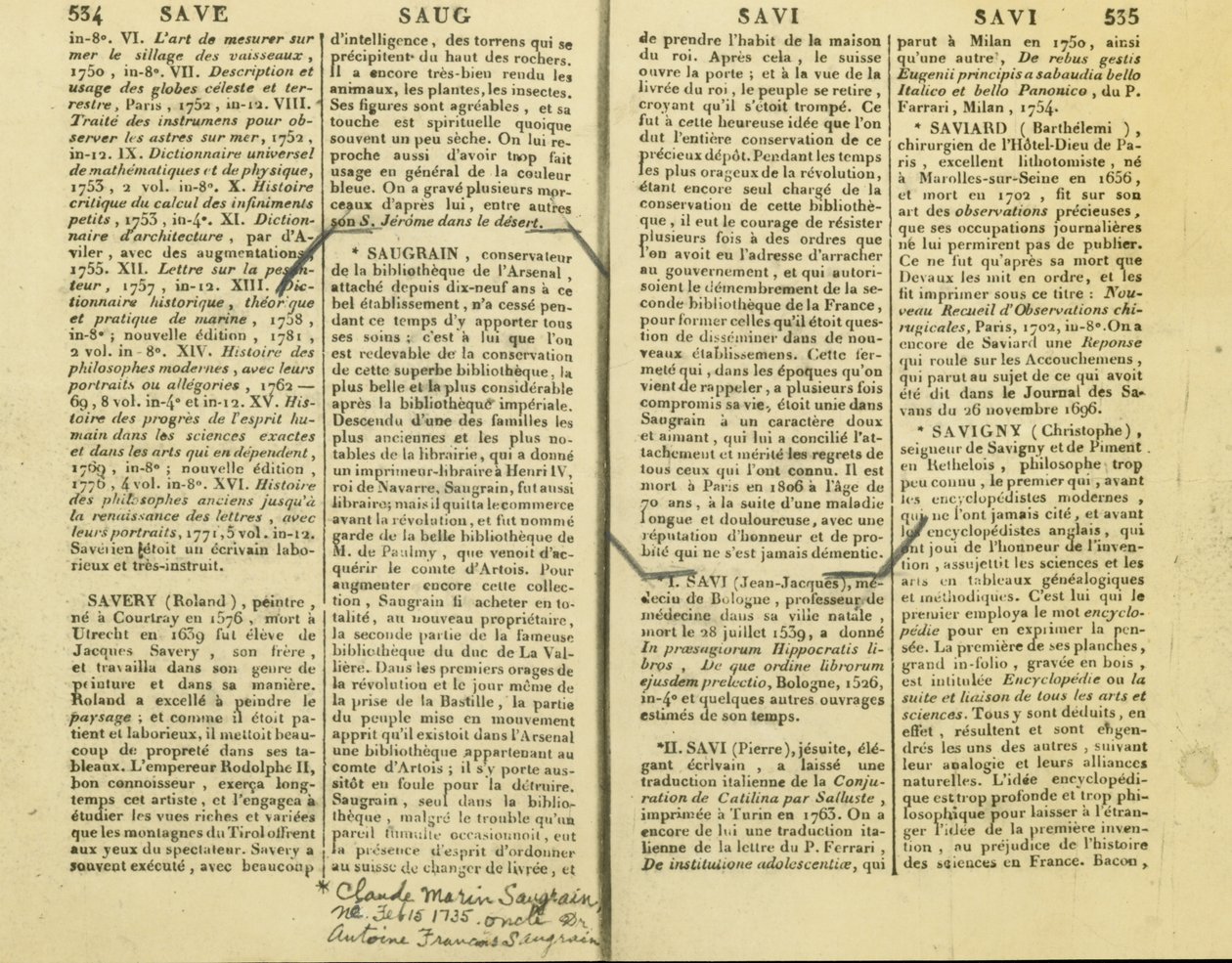 En beretning om Claude Marin Saugrain, Antoine Saugrains onkel, 15. februar 1735 af Unbekannt