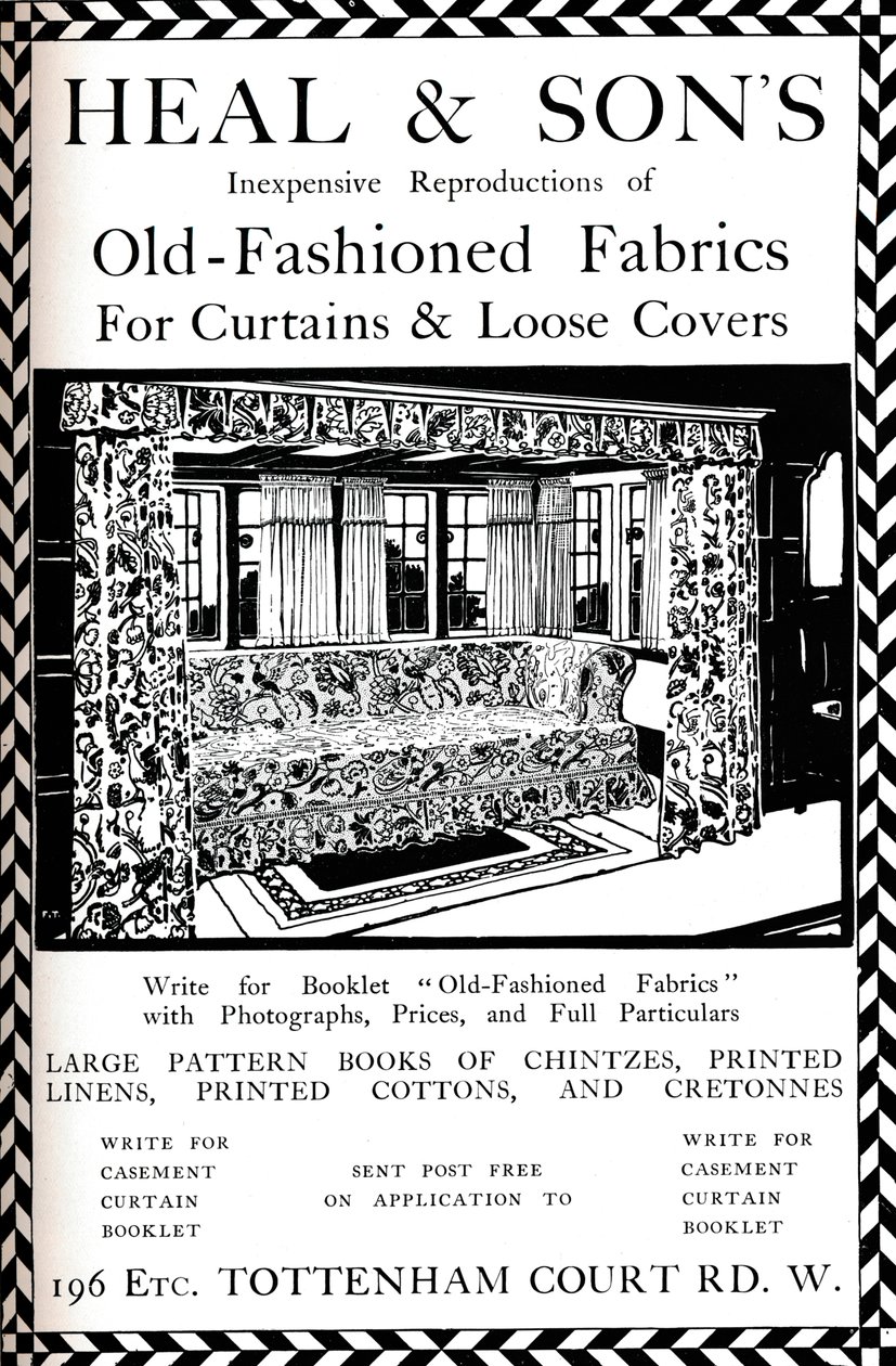 En annonce for Heal & Sons of Tottenham Court Road, London, 1908 af Unbekannt