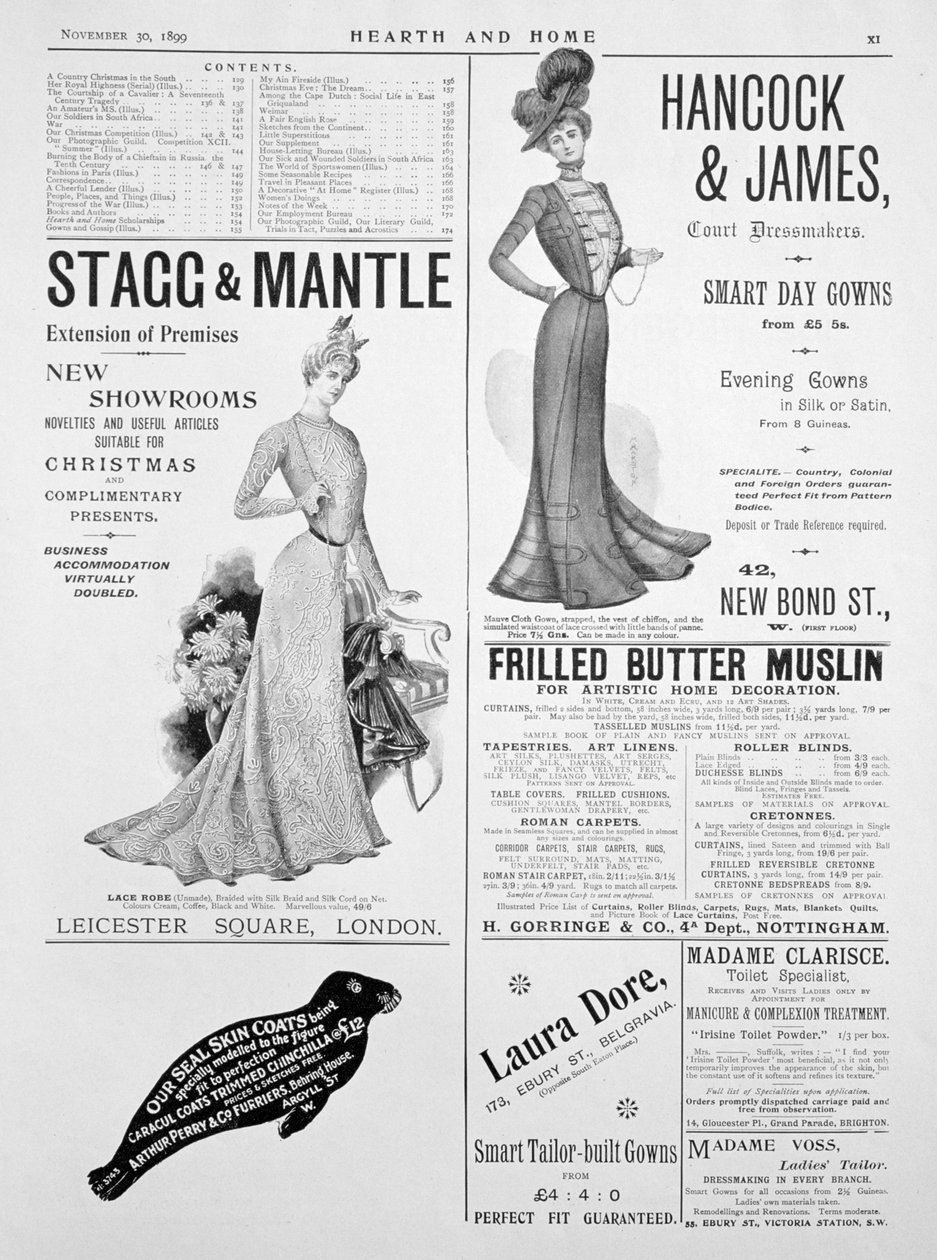 En reklameside i Hearth and Home, 30. november 1899 af Unbekannt