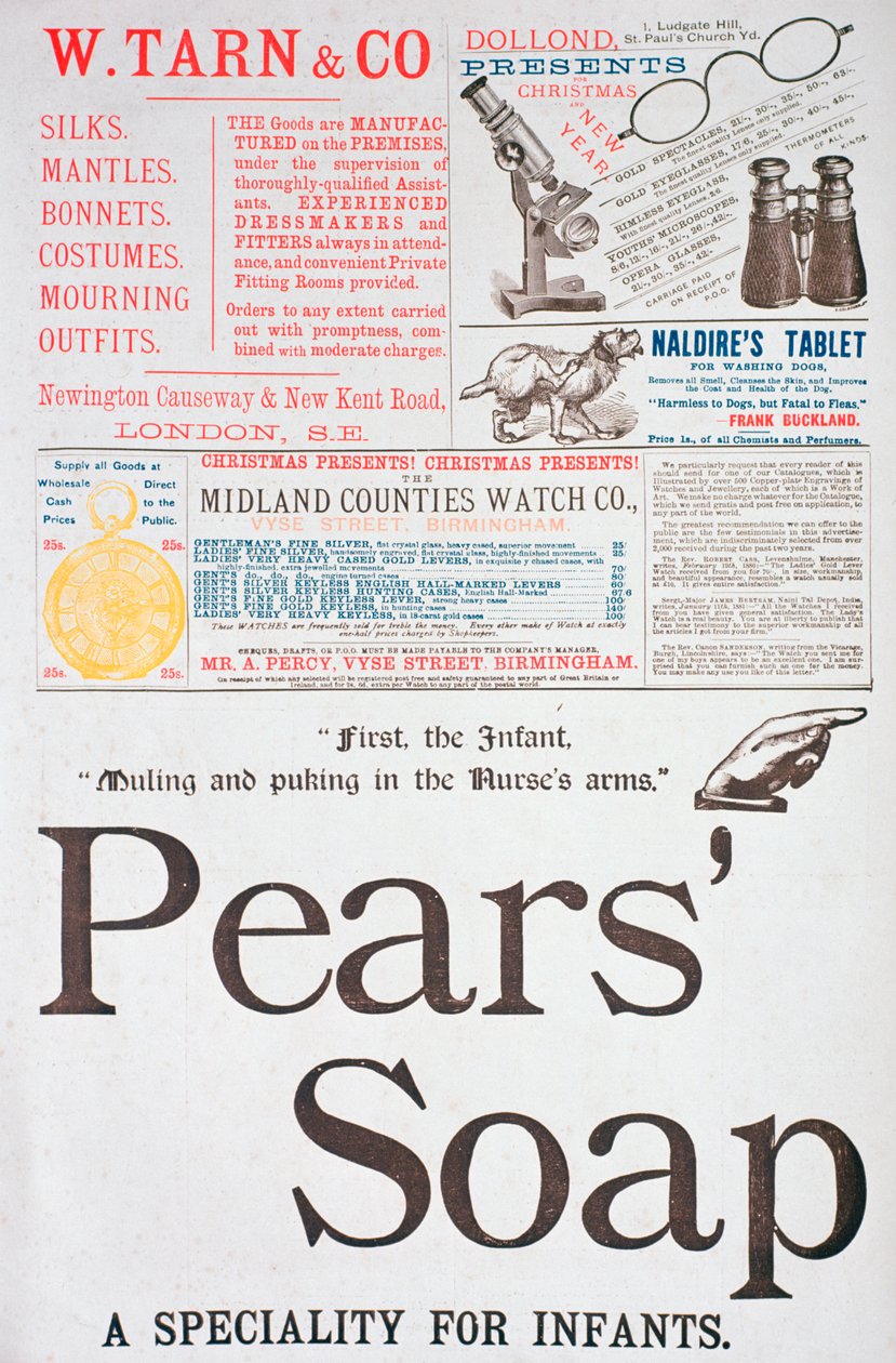 En reklameside i julen, 1882 af Unbekannt