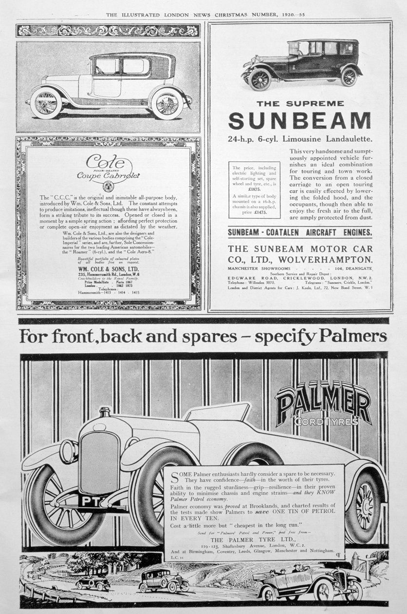 En annonceside i Illustrated London News, jul, 1920 af Unbekannt