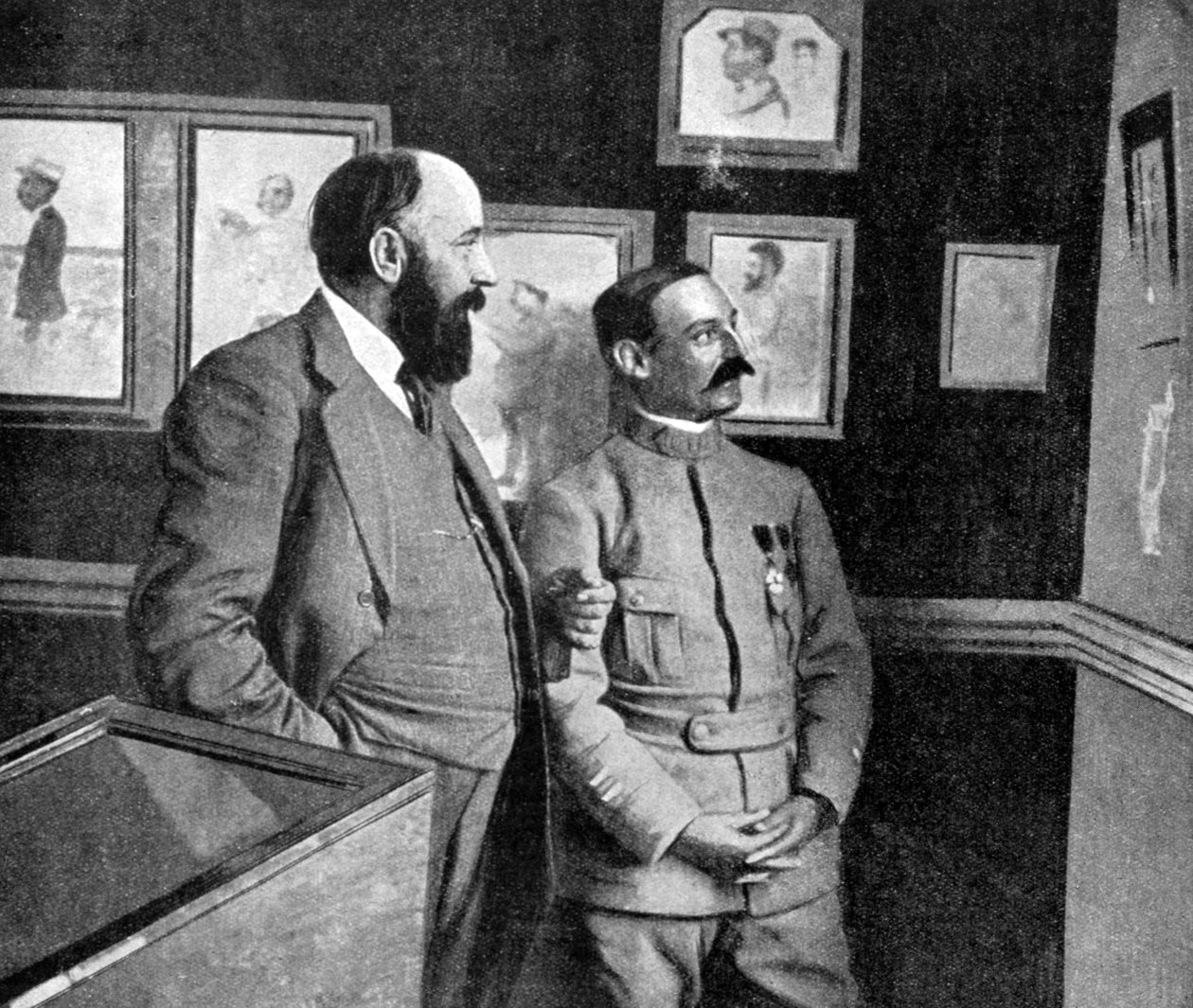En udstilling af kunst af franske soldater, der kæmper i Champagne, Frankrig, Verdenskrig, 1915 af Unbekannt