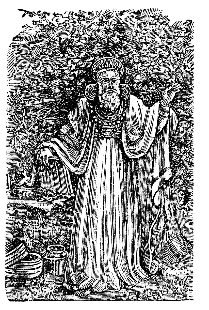 Gammel britisk ærke-druid iført dommens brystplade, c1900 af Unbekannt