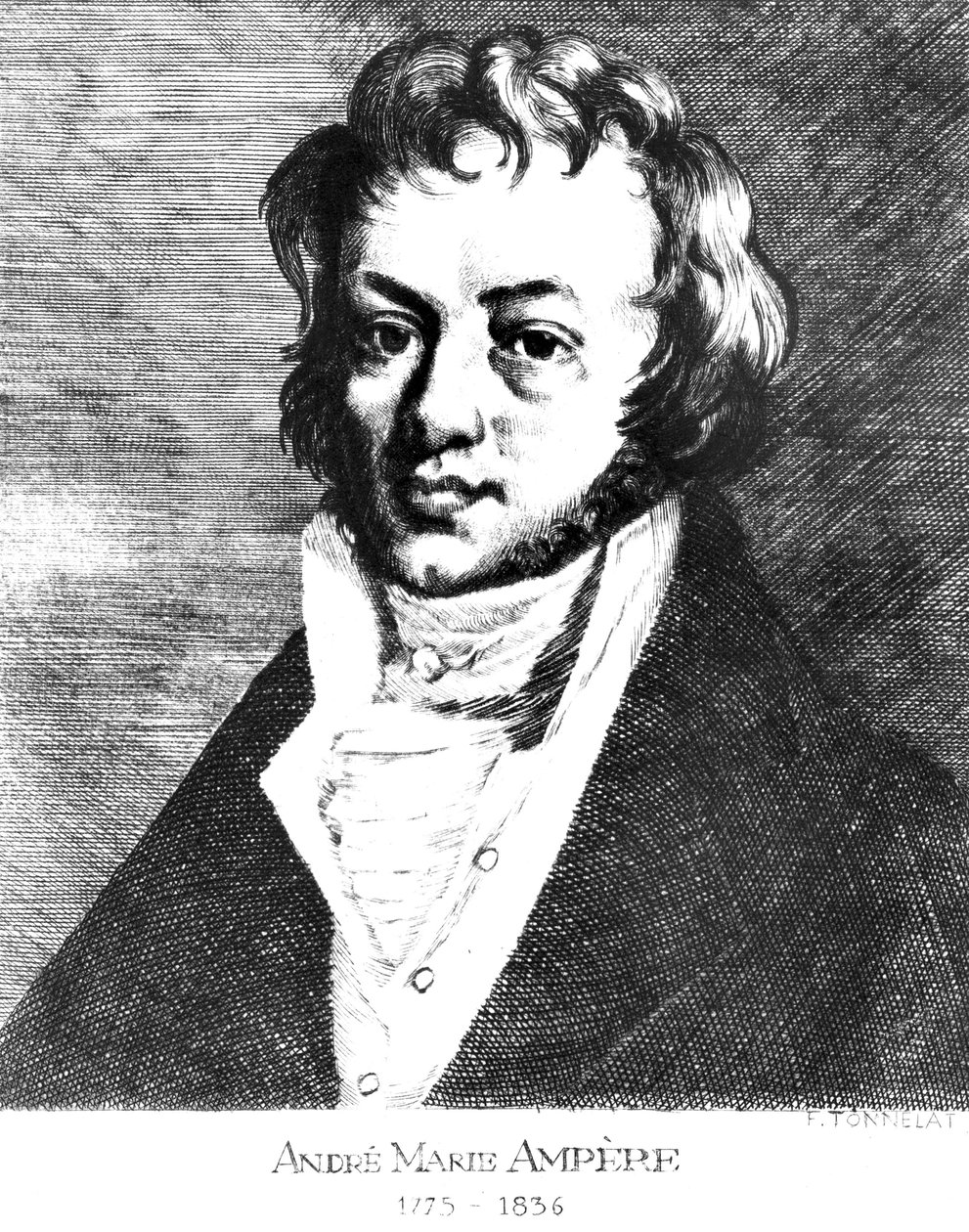 Andre-Marie Ampere, fransk fysiker og matematiker, c 1810 af Unbekannt